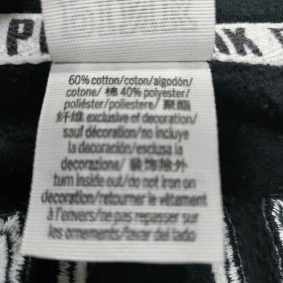 Vintage PINK Victoria's Secret Black Quarter-Zip Logo Pullover Sweatshirt Size S - Picture 12 of 15